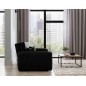 Joli canapé convertible avec rangement en tissu noir, LAURENT, 2 places