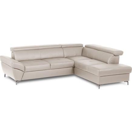 Canapé d'angle convertible en cuir italien luxe 5 places