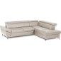 Canapé d'angle convertible en cuir italien luxe 5 places, MEMEZO, coffre, BEIGE, angle droit Canapé d'angle convertible en cuir italien luxe 5 places, MEMEZO, coffre, BEIGE, angle droit