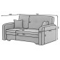 Joli canapé convertible avec rangement en tissu noir, LAURENT, 2 places