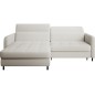 Canapé d'angle convertible - en tissu, avec rangement, blanc, angle gauche, GOVIA, 3 places