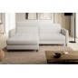 Canapé d'angle convertible - en tissu, avec rangement, blanc, angle gauche, GOVIA, 3 places