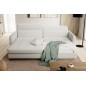 Canapé d'angle convertible - en tissu, avec rangement, blanc, angle gauche, GOVIA, 3 places