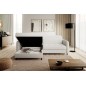 Canapé d'angle convertible - en tissu, avec rangement, blanc, angle gauche, GOVIA, 3 places