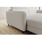 Canapé d'angle convertible - en tissu, avec rangement, blanc, angle gauche, GOVIA, 3 places