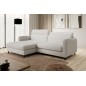 Canapé d'angle convertible - en tissu, avec rangement, blanc, angle gauche, GOVIA, 3 places