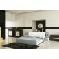 Lit en cuir italien de luxe ELEGANCE, gris clair et blanc, 180x200