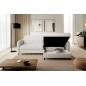 Canapé d'angle convertible en tissu, avec rangement, blanc, angle droit, GOVIA, 3 places