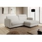 Canapé d'angle convertible en tissu, avec rangement, blanc, angle droit, GOVIA, 3 places