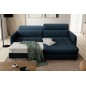 Canapé d'angle convertible en tissu, avec rangement, bleu, angle droit, GOVIA, 3 places