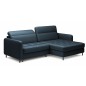 Canapé d'angle convertible en tissu, avec rangement, bleu, angle droit, GOVIA, 3 places