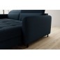 Canapé d'angle convertible en tissu, avec rangement, bleu, angle droit, GOVIA, 3 places