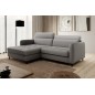 Canapé d'angle convertible - en tissu, avec rangement, gris, angle gauche, GOVIA, 3 places