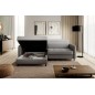Canapé d'angle convertible - en tissu, avec rangement, gris, angle gauche, GOVIA, 3 places