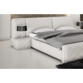 Lit en cuir italien de luxe ELEGANCE, blanc, 180x200