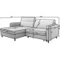 Canapé d'angle convertible - en tissu, avec rangement, gris, angle gauche, GOVIA, 3 places