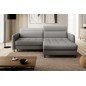 Canapé d'angle convertible en tissu, avec rangement, gris, angle droit, GOVIA, 3 places