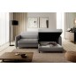 Canapé d'angle convertible en tissu, avec rangement, gris, angle droit, GOVIA, 3 places