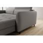 Canapé d'angle convertible en tissu, avec rangement, gris, angle droit, GOVIA, 3 places