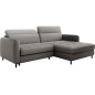 Canapé d'angle convertible en tissu, avec rangement, gris, angle droit, GOVIA, 3 places