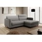 Canapé d'angle convertible en tissu, avec rangement, gris, angle droit, GOVIA, 3 places