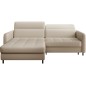Canapé d'angle convertible - en tissu, avec rangement, beige, angle gauche, GOVIA, 3 places
