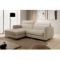 Canapé d'angle convertible - en tissu, avec rangement, beige, angle gauche, GOVIA, 3 places