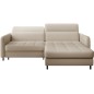 Canapé d'angle convertible en tissu, avec rangement, beige, angle droit, GOVIA, 3 places