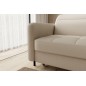 Canapé d'angle convertible en tissu, avec rangement, beige, angle droit, GOVIA, 3 places