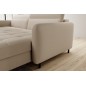 Canapé d'angle convertible en tissu, avec rangement, beige, angle droit, GOVIA, 3 places