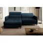 Canapé d'angle convertible - en tissu, avec rangement, bleu, angle gauche, GOVIA, 3 places