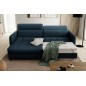 Canapé d'angle convertible - en tissu, avec rangement, bleu, angle gauche, GOVIA, 3 places