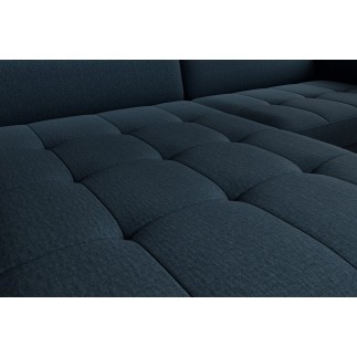 Canapé d'angle convertible - en tissu, avec rangement, bleu, angle gauche, GOVIA