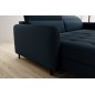 Canapé d'angle convertible - en tissu, avec rangement, bleu, angle gauche, GOVIA, 3 places