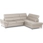 Canapé d'angle convertible en cuir italien luxe 5 places, MEMEZO, coffre, BEIGE, angle droit Canapé d'angle convertible en cuir italien luxe 5 places, MEMEZO, coffre, BEIGE, angle droit