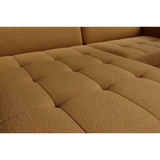 Canapé d'angle convertible - en tissu, avec rangement, moutarde, angle gauche, GOVIA