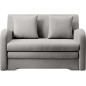 Joli canapé convertible avec rangement en velours gris, ARIEL, 2 places