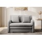 Joli canapé convertible avec rangement en velours gris, ARIEL, 2 places