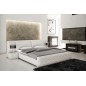 Lit en cuir italien de luxe ELEGANCE, blanc, 140x190
