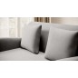 Joli canapé convertible avec rangement en velours gris, ARIEL, 2 places