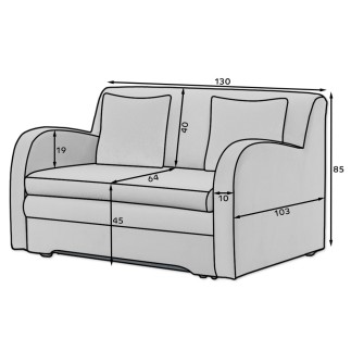 Joli canapé convertible avec rangement en velours gris, ARIEL