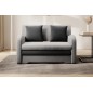 Joli canapé convertible avec rangement en velours gris clair / gris foncé, ARIEL, 2 places