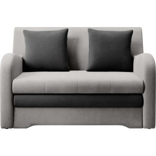 Joli canapé convertible avec rangement en velours gris clair / gris foncé, ARIEL, 2 places