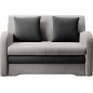 Joli canapé convertible avec rangement en velours gris clair / gris foncé, ARIEL, 2 places