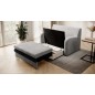 Joli canapé convertible avec rangement en velours gris clair / gris foncé, ARIEL, 2 places
