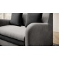 Joli canapé convertible avec rangement en velours gris clair / gris foncé, ARIEL, 2 places