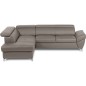 Canapé d'angle convertible en cuir italien luxe 5 places, MEMEZO, coffre, taupe, angle gauche Canapé d'angle convertible en cuir italien luxe 5 places, MEMEZO, coffre, taupe, angle gauche
