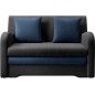 Joli canapé convertible avec rangement en velours gris antracite et bleu, ARIEL, Gris anthracite / Bleu, 2 places