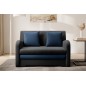 Joli canapé convertible avec rangement en velours gris antracite et bleu, ARIEL, Gris anthracite / Bleu, 2 places