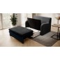 Joli canapé convertible avec rangement en velours gris antracite et bleu, ARIEL, Gris anthracite / Bleu, 2 places